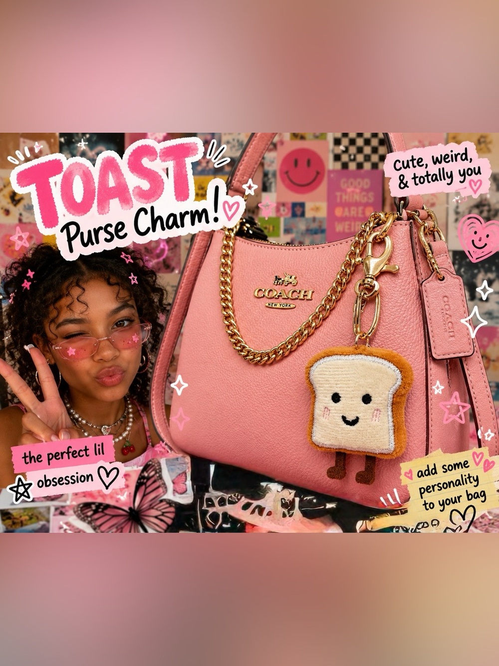 New-  Toast Purse Charm